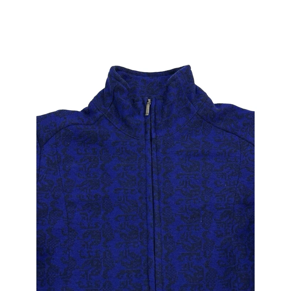 Ibex Jacket Coat Juliet Womens Size XS Blue Jacquard Merino Wool Knit Full Zip - Image 2 of 4