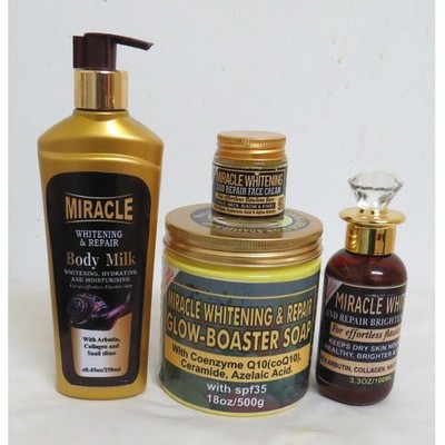 Miracle Whitening & Repair Glow-Boaster Seife + Lotion + Öl + Gesichtscreme (4 Stück)