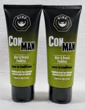 2 - GIBS Con Man Hair Beard Pudding Leave In Conditioner 3.25 oz