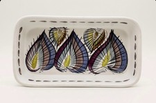 Denby Made in England Rectangular Dish Mid Century Abstract Feather Design