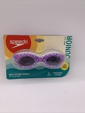Speedo Junior Glide Print Goggles Ages 6-14 Purple Stars Easy Adjust Straps