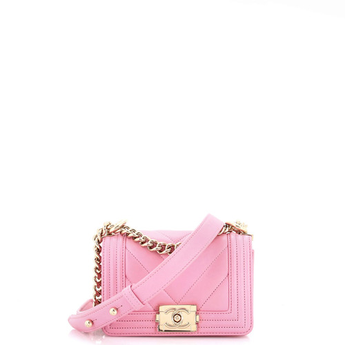 Chanel Boy Flap Bag Chevron Lambskin Mini
