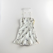 GB Ribbon Strap Mini Floral Boho Dress Cottagecore Prairie Peasant Size NWT