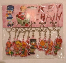 10 Vintage Strawberry Shortcake Keychain Set Unopened Store Card Pack Retro- New