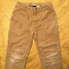 Carhartt Carpenter Pants Boys size 14 Flannel Lined Brown BN8316-B