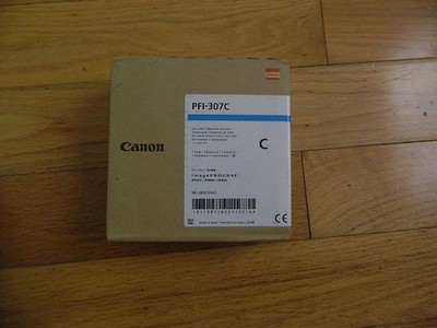 12/2024 GENUINE CANON PFI-307C CYAN INK TANK IMAGEPROGRAF IPF830/840/850 SEALED