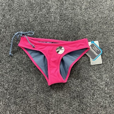 ASICS Kaitlyn Reversible Bikini Bottom Women's Small Pink Gray Side Tie NWT