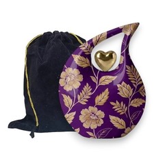 Teardrop Aluminum Cremation Urn 200 Cu In Gold Heart Adult Human Ashes