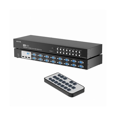 16 Port KVM Switch VGA, 16 Computers Share 1 Set of Monitor