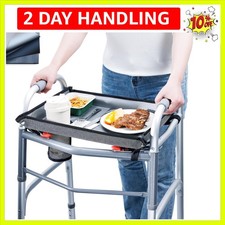 Walker Tray with Cup Holder   Hard Top Walker Accessory for Seniors   Folding...