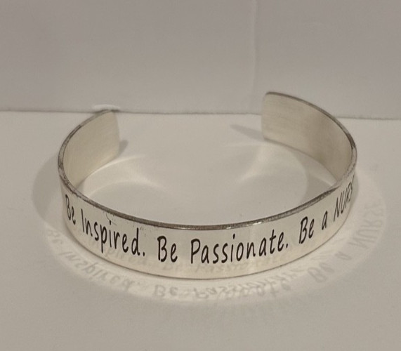 Rustic Cuff Silver Nurse Bracelet - image 1