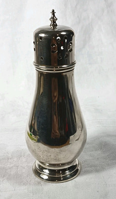 Versilberter Zuckerstreuer Streuer Bagger 17 cm traditionell