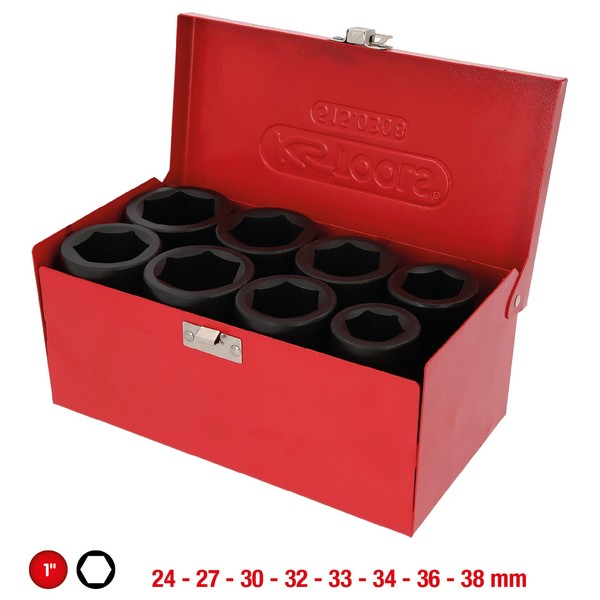 "Ks Tools 1\" Sechskant-Kraft-Stecknuss-Satz Lang 8Tlg. - 515.0308"-image