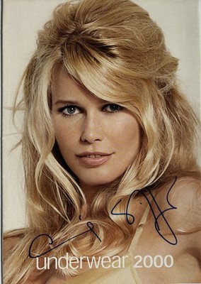 Claudia Schiffer signiert Underwear 2000 Signatur Unterschrift Autogramm signed
