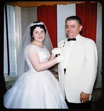 BRIDE &Father - 1960s WEDDING - Stereo Realist 3D slide Kodachrome #1222
