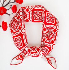 100 Twill Silk Scarf Neckerchief Shawl 65X65cm Red totem Print Bandana wrap new