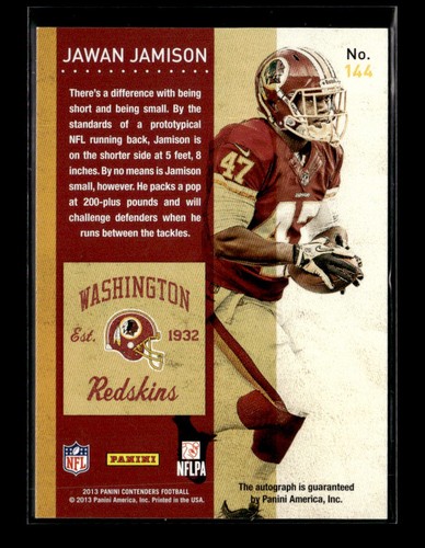 2013 Panini Contenders #144b Jawan Jamison Playoff Ticket #/99 AUTO - Bild 2 von 2