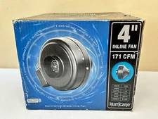 Hurricane Inline Fan 4" - 171 CFM Duct Blower Or Grow Light Cooling Fan - NOB