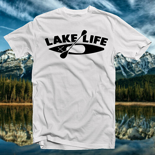 Lake Life #6 COTTON T-SHIRT Outdoors Nature Naturalism Water Worship Boat - Picture 5 of 16
