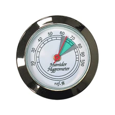 Prestige Import Group Cigar Hygrometer with Glass Face & Silver Frame