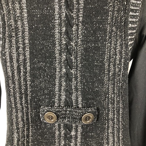 Style & Co Sweater Women S Black Double breasted Cable Knit Chunky - Picture 4 of 11