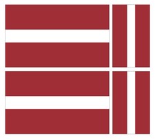 4 X LATVIAN LATVIA FLAG VINYL CAR VAN IPAD LAPTOP STICKER