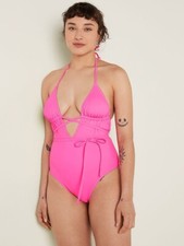 Pink By Victoria's Secret Pink Triangle Wrap One-Piece Swimsuit Size M, S NWT