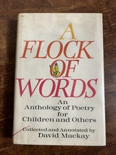 A Flock of Words David MacKay (Ed.) Harcourt Brace 1st US Ed. 1970 HCDJ Ex Lib