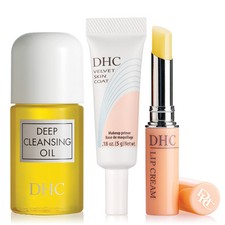 DHC Deep Cleansing Oil Mini, Velvet Skin Coat Mini, and Lip Cream