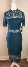 Lulas Green Sheer Lace Dress -XS