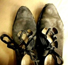 Eclectic Ferragamo Salvatore Boho Trashed Grandma Core Black Shoe Women sz 9 2A