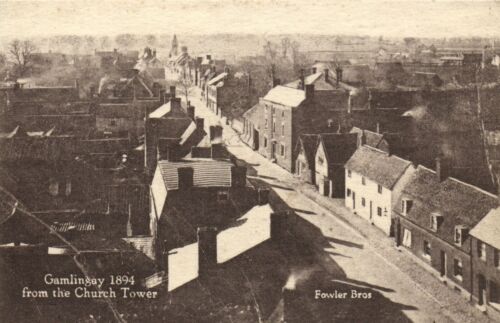 PC ANSICHT VON DER KIRCHE GAMLINGAY CHESIRE ENGLAND VINTAGE POSTKARTE (u6689)