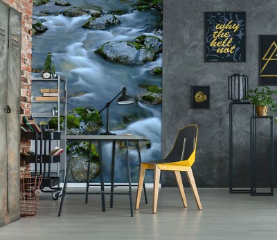 3D River Stone G7468 Wallpaper Wall Murals Removable Self-adhesive Honey