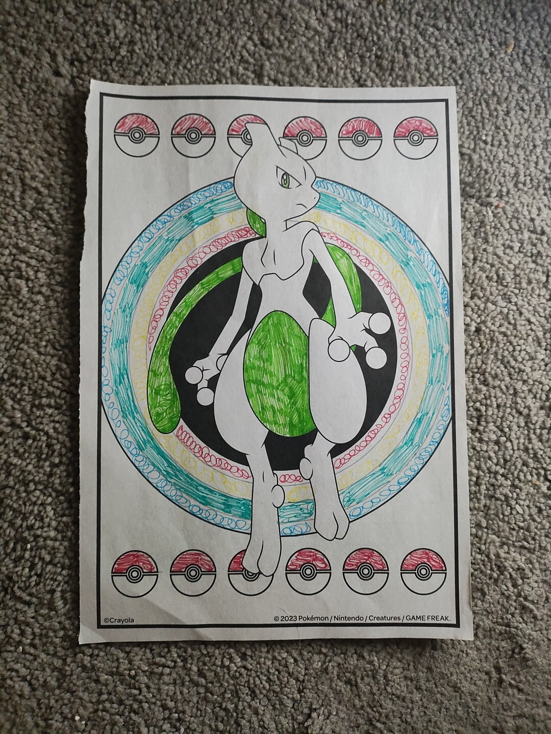 Hand Inked Pokemon Art - Shiny Mewtwo  Line