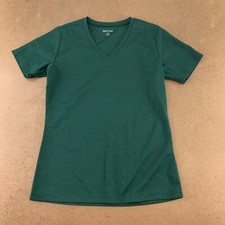 Sport-Tek Womens Pullover Top Shirt Green Short Sleeve V Neck T-Shirt XS New