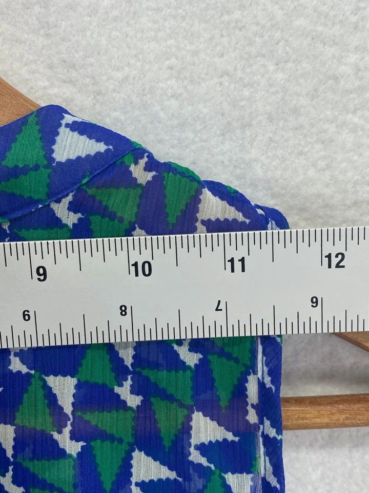 Duro Olowu  Small Blouse Blue/Green/White Sleeveless (W6726-D7) - Image 4 of 4