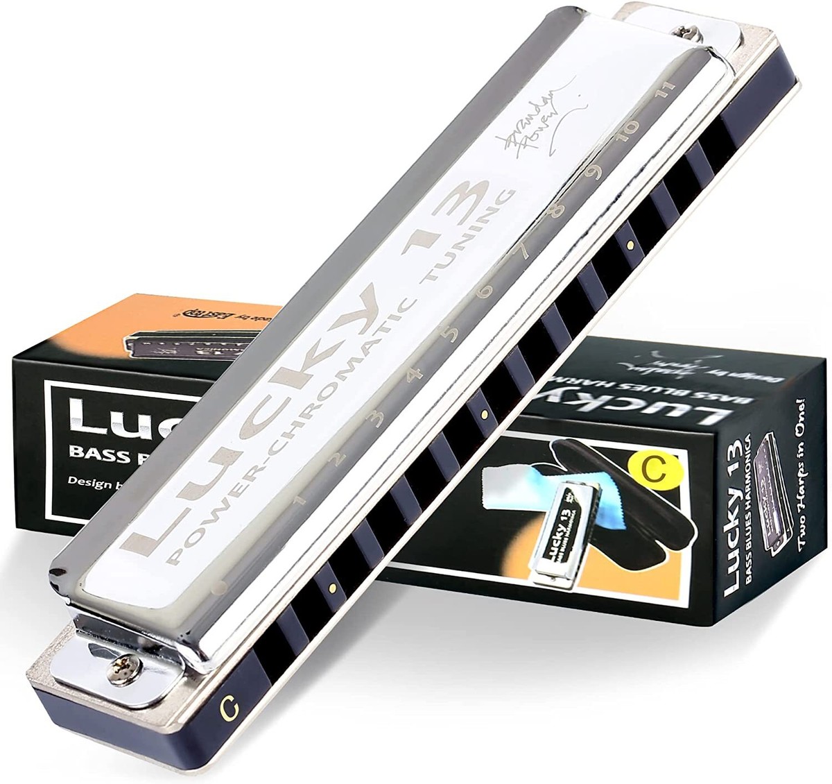 East top Lucky 13 Bass Plus Blues Harmonica 13 Holes Diatonic Harp