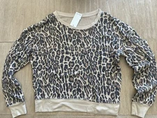 Splendid Waffle Cheetah Thermal Shirt Size Small BNWT