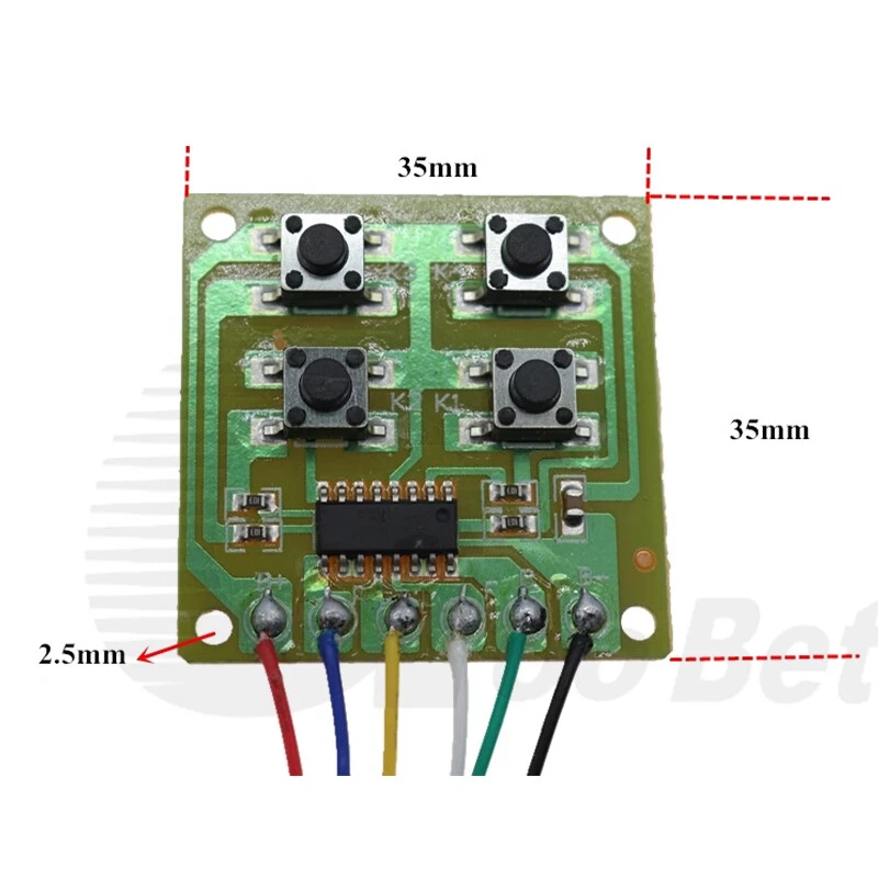 4 Channel Radio Remote Wired Control Board PCB for 2 Motor Toy RC Car Model DIY - Image 2 of 4