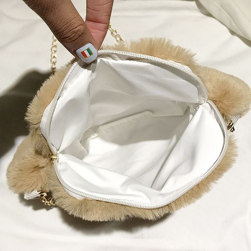 Fluffy Soft Faux Fur Messenger Bag Crossbody Handbag Shoulder Bag Bear's paw - Picture 12 of 15