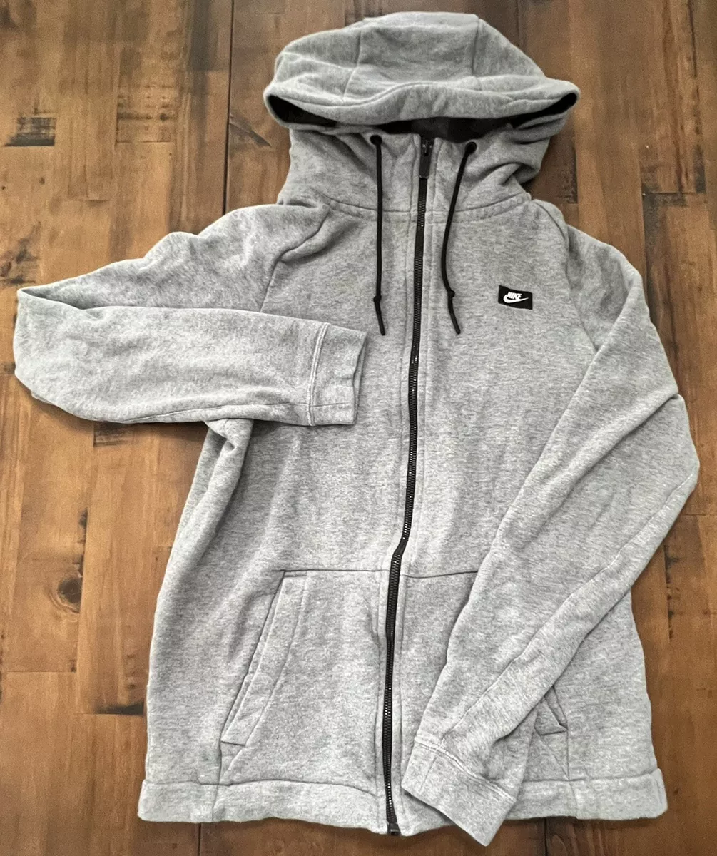 Nike Men's AW77 Fleece FZ Hoodie Top Limited AJ0871-010 Grey Sz S Polyester