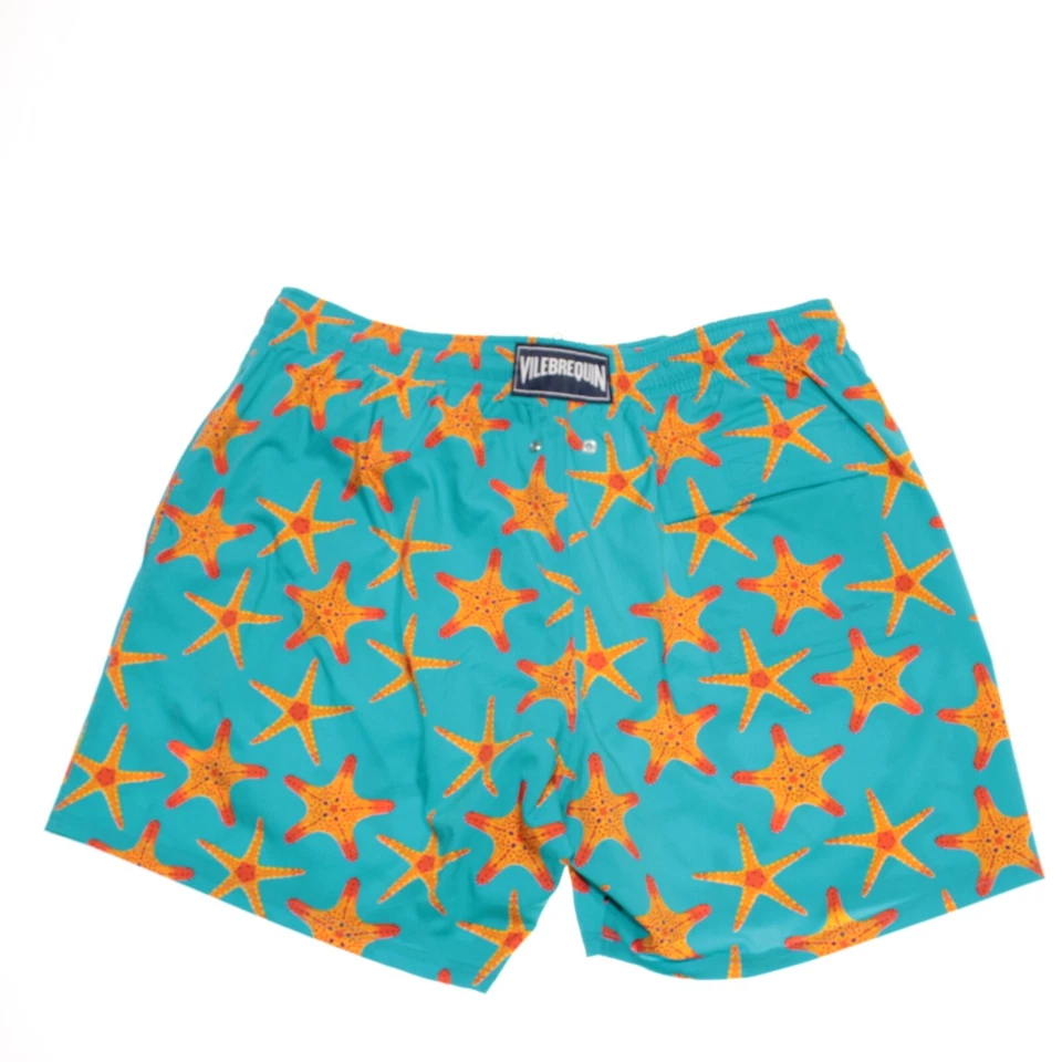 Traje de baño Vilebrequin nuevo con etiquetas talla XXL EE. UU. en azul con mezcla de poliamida de pez estrella naranja Foto 3 de 4