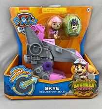 New in Box Nickelodeon Paw Patrol Skye Deluxe Pink Vehicle Dino Rescue Rev-Up 