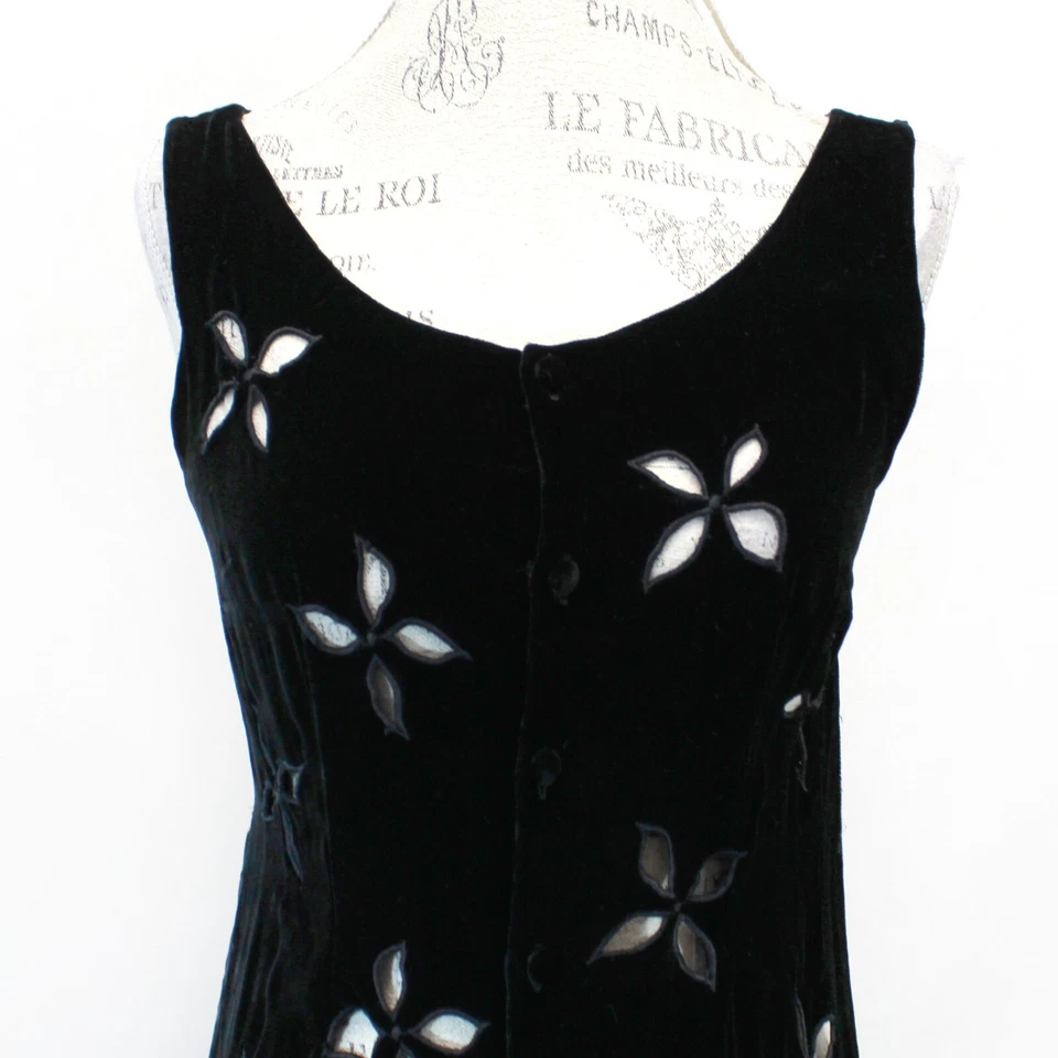 Vestido Vivienne Tam Y2K Terciopelo Maxi Corte Gótico Grunge Talla 1 Pequeño Diseñador Foto 3 de 4