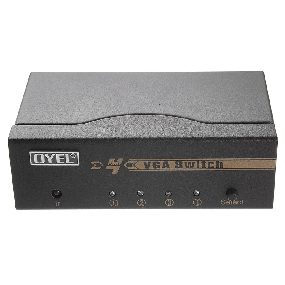 4 Ports VGA Switch Box Sharing Switcher Splitter 4 PC In 1 Monitor Out + Remote - Image 2 of 4