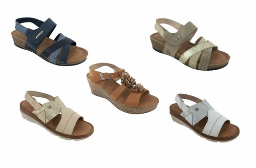 Sandalo in pelle con elastici Fly Flot 25E803G nero