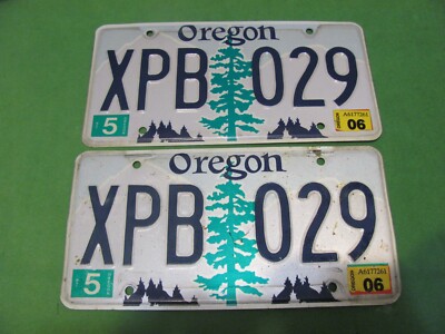 Pair of OREGON License Plates XPB 029 MAY 2006 | eBay