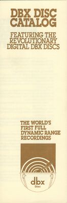 c1980 DBX Disc Catalog Dynamic Range Recordings Star Wars Music Sound Better USA