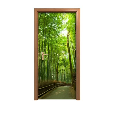 Trposter Klebefolie Trtapete selbstklebend Japan Bambus Waldpfad grne  Natur | eBay.de