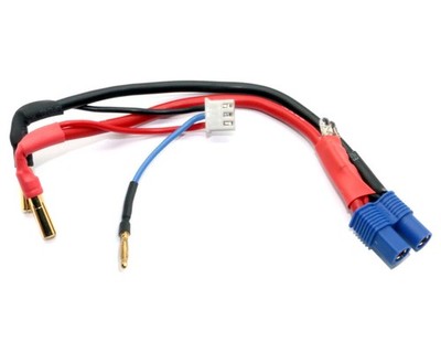 HRC Racing Fahr und Ladekabel mit Polarity Check LED 4mm Gold Stecker zu EC3 und